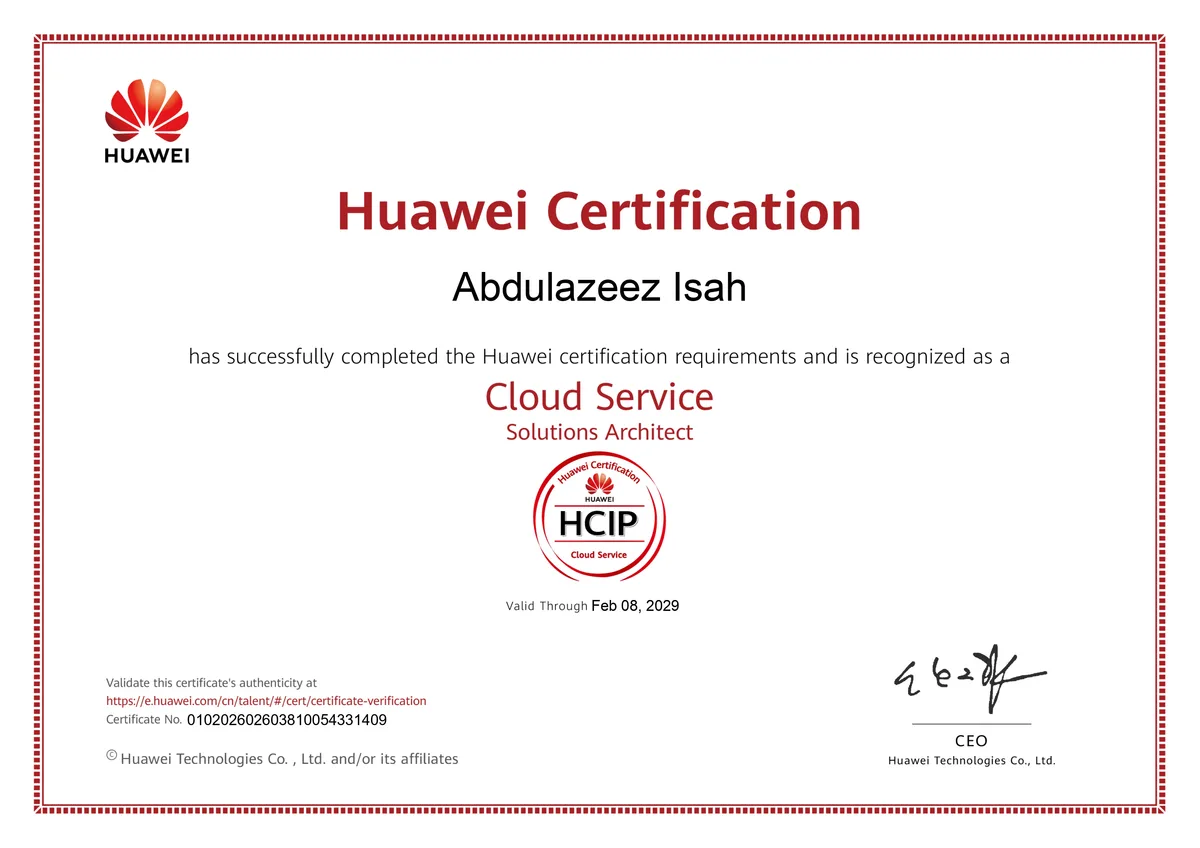 Huawei Certified ICT Professional - Cloud Service Solutions Architect