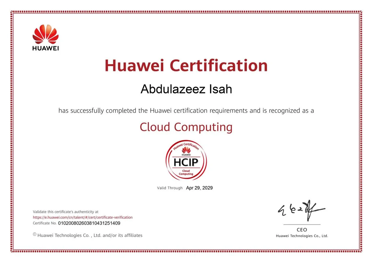 Huawei Certified ICT Professional - Cloud Computing
