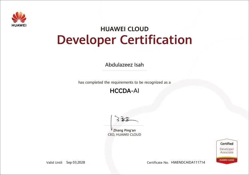 Huawei Cloud Certified Developer Associate - AI