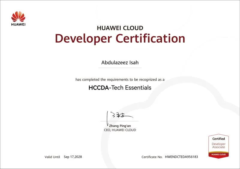 Huawei Cloud Certified Developer Associate - Tech Essentials